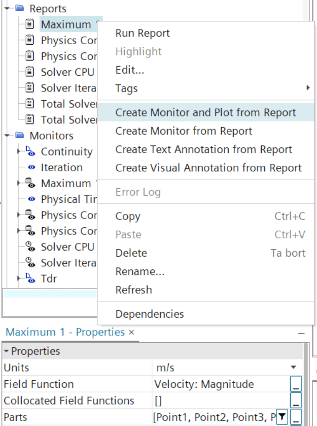 Monitors in Simcenter STAR-CCM+