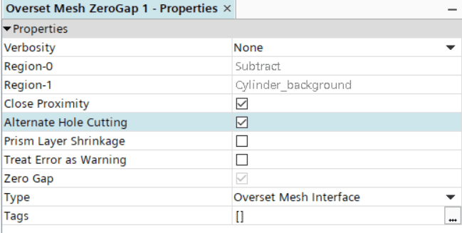 interface settings overset mesh close proximity alternative hole cutting