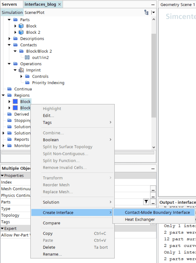 interface Simcenter STAR-CCM+