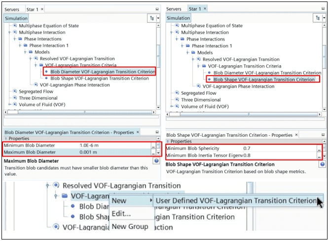 Transition criterion VOF to LMP