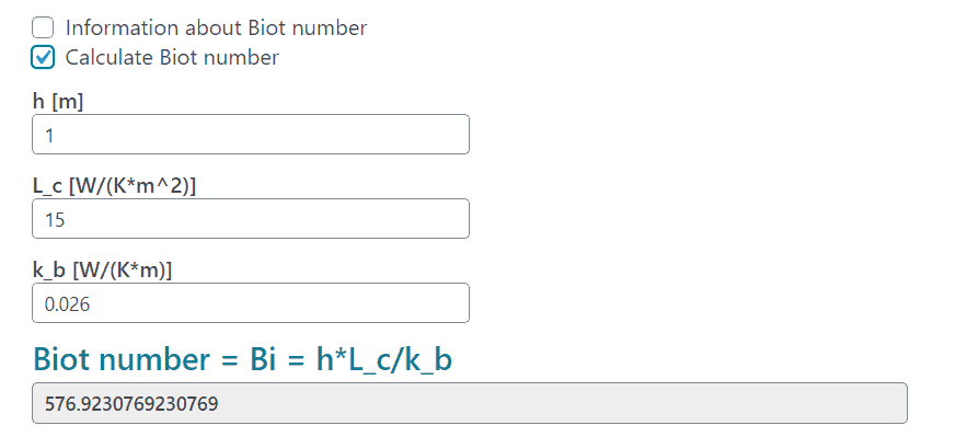 dimensionless number calculate