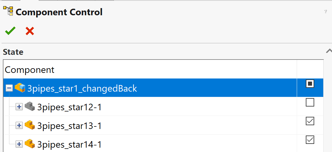 Simcenter FLOEFD settings for component control.