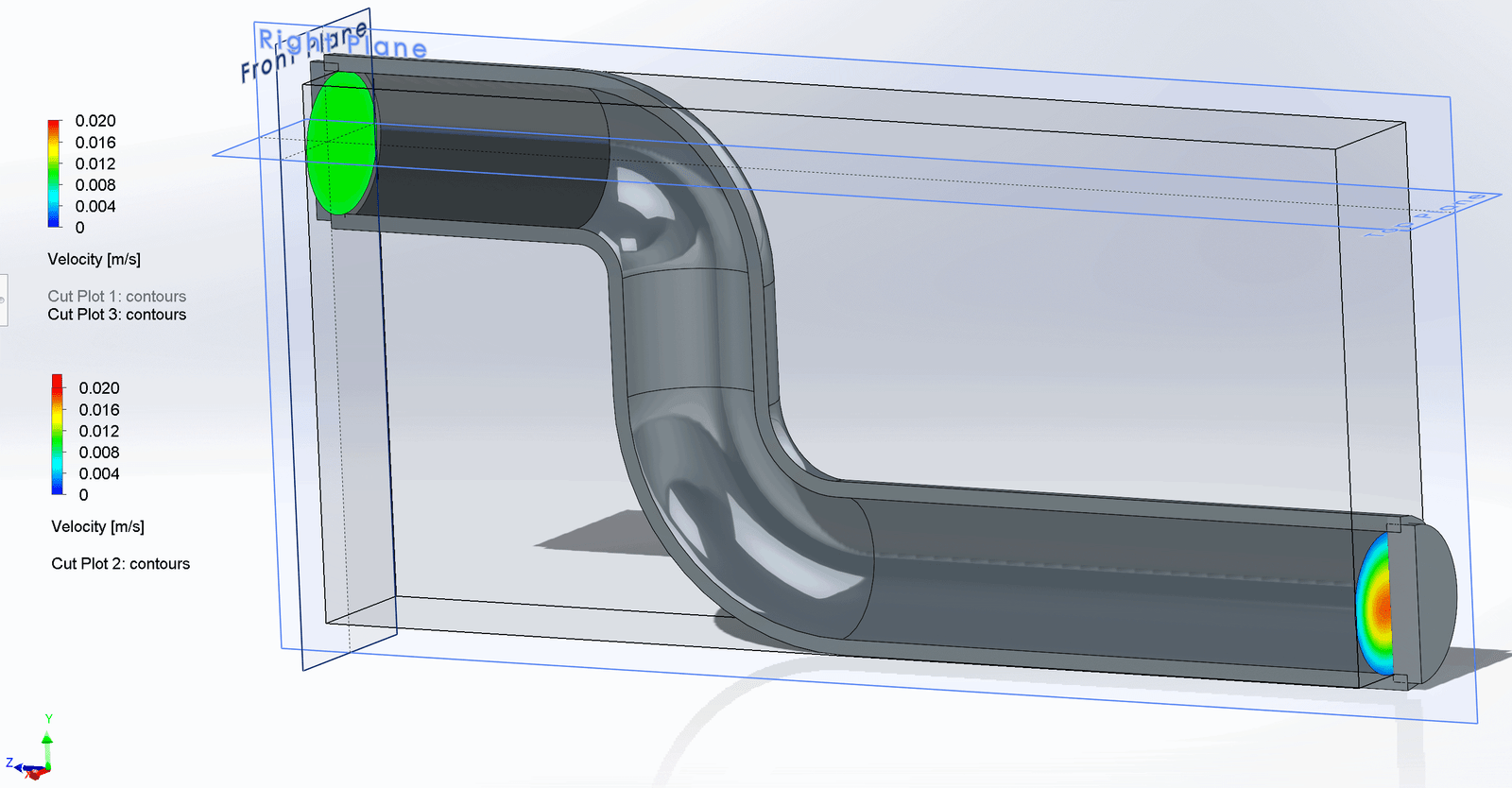 Simuation results FLOEFD pipe