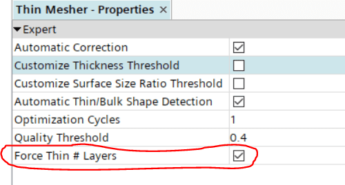 forced number of thin layers starccm