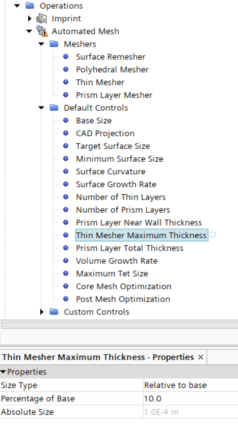 maximum thickness thin mesher starccm