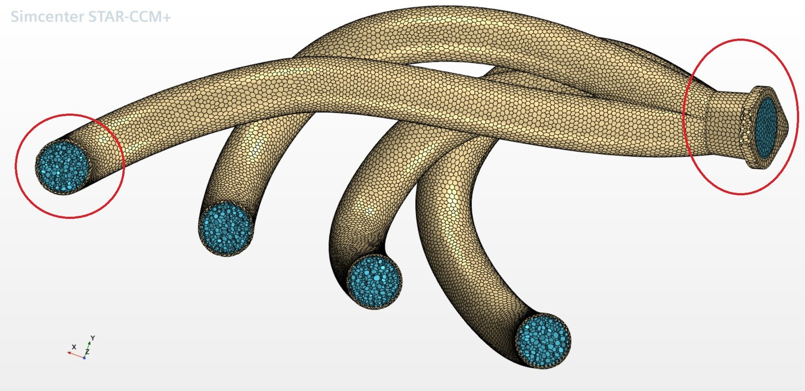 Thin mesher in Simcenter STAR-CCM+ on exhaust gas manifold