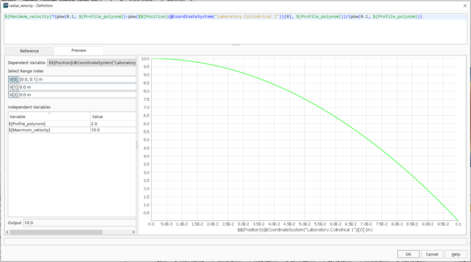 parabolic function Simcenter STAR_CCM+