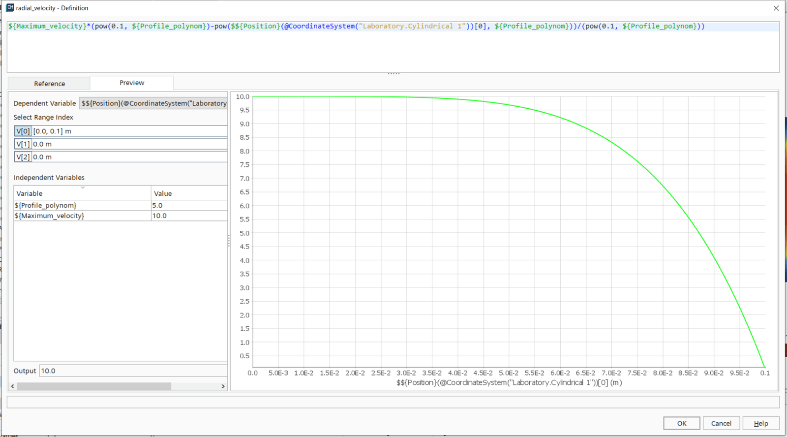 parabolic function Simcenter STAR_CCM+