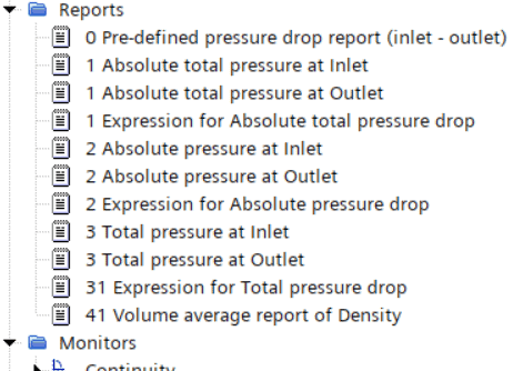 reports for pressure