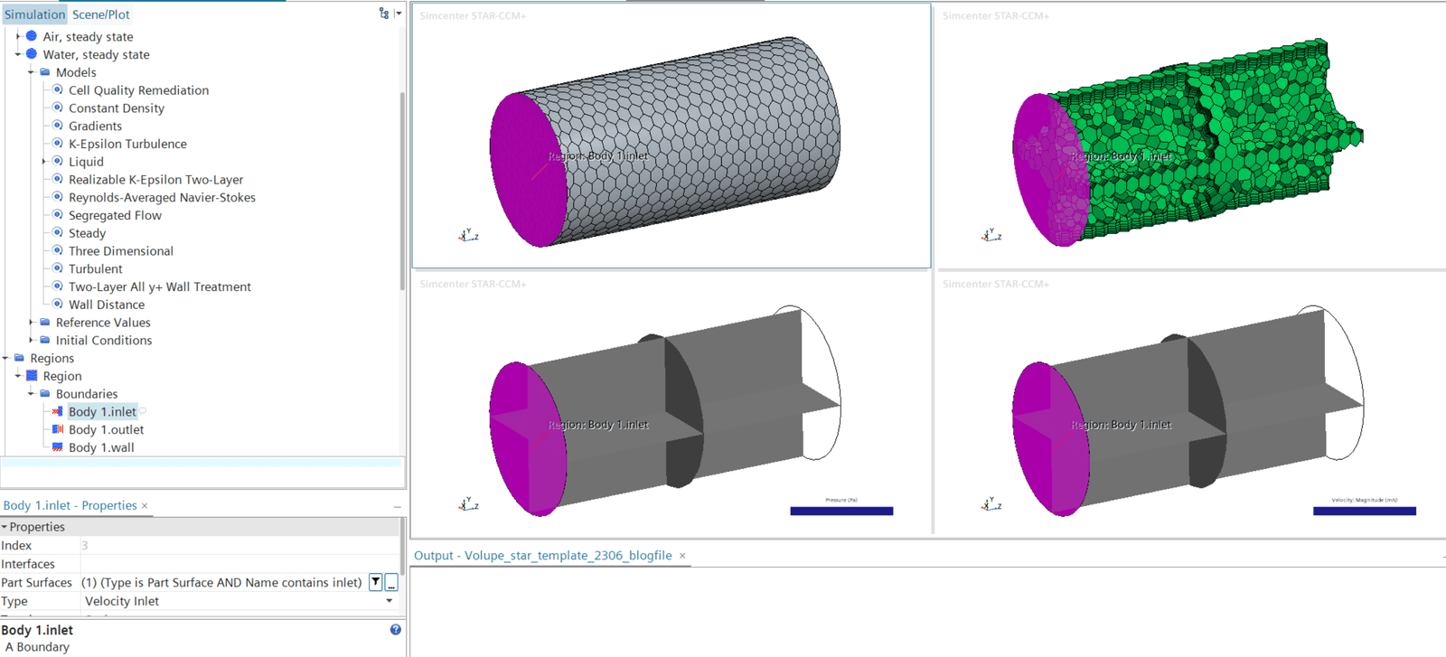 Template simulation simcenter star-ccm+