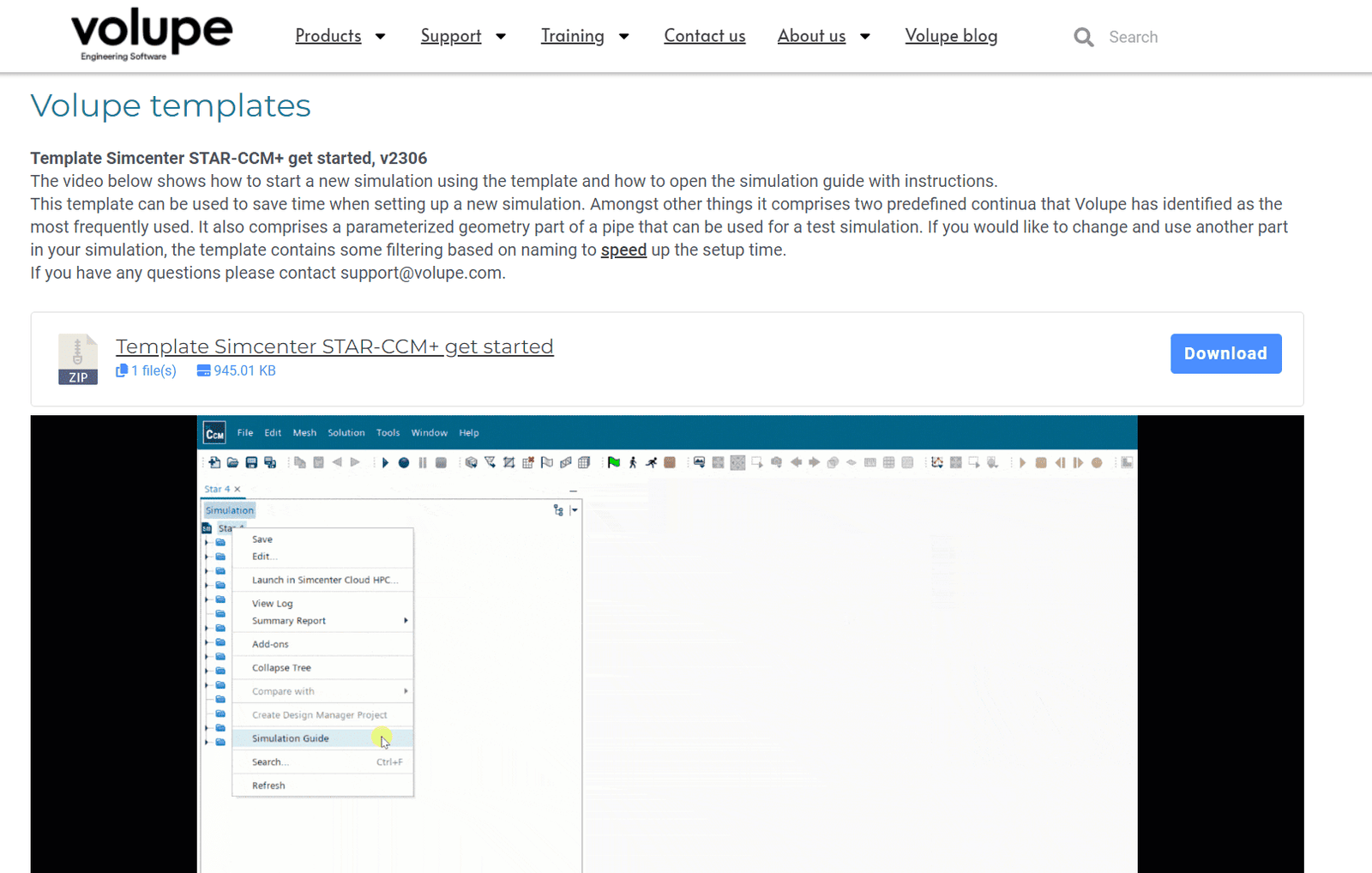 Template simulation simcenter star-ccm+