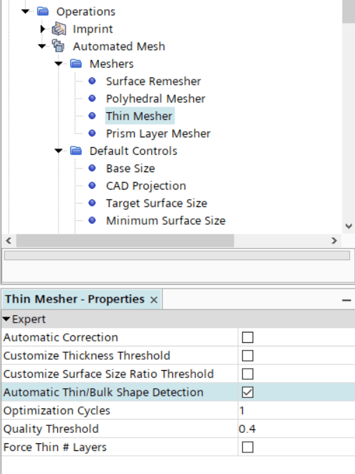 Thin mesher in Simcenter STAR-CCM+
