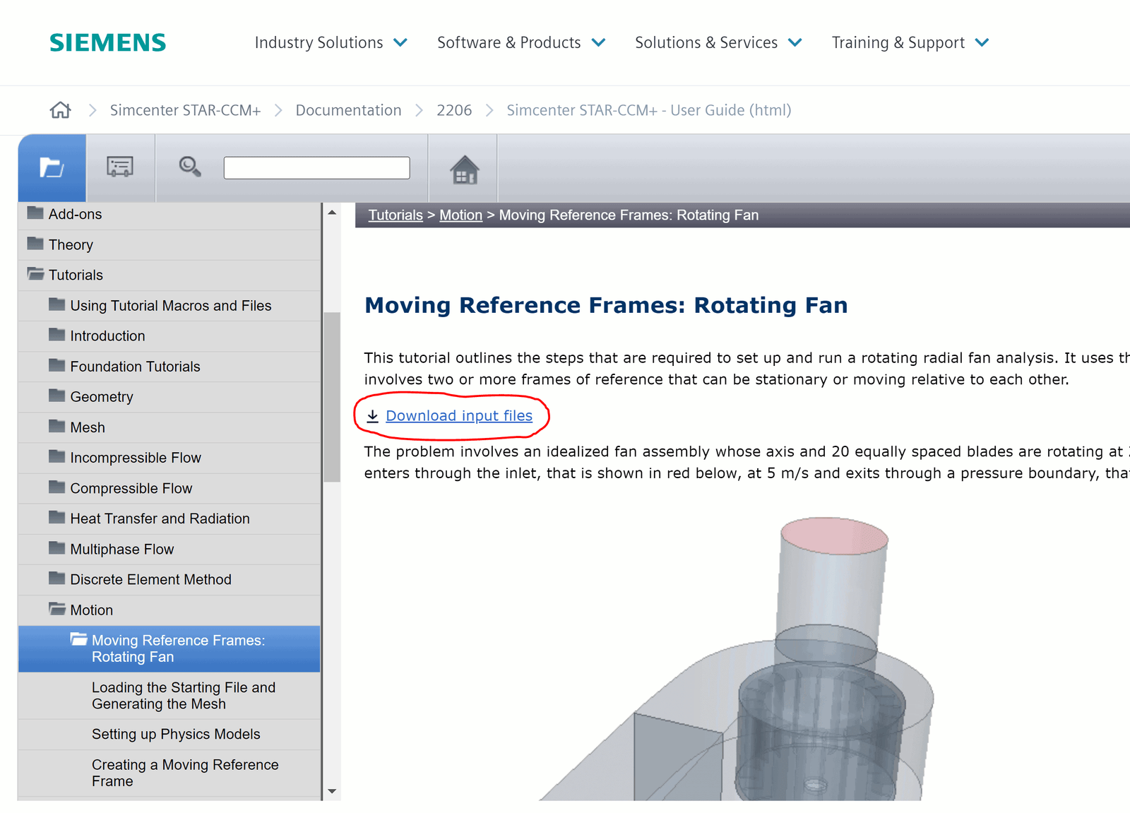 Tutorial download for Simcenter STAR-CCM+