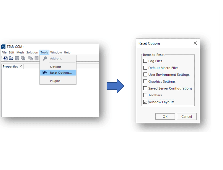 How to reset you Simcenter Star-CCM+ GUI