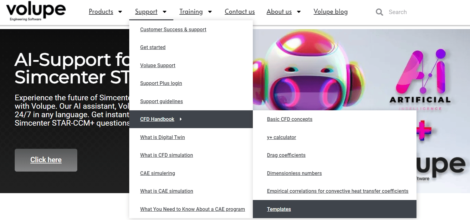 Templates in Simcenter STAR-CCM+ by Volupe