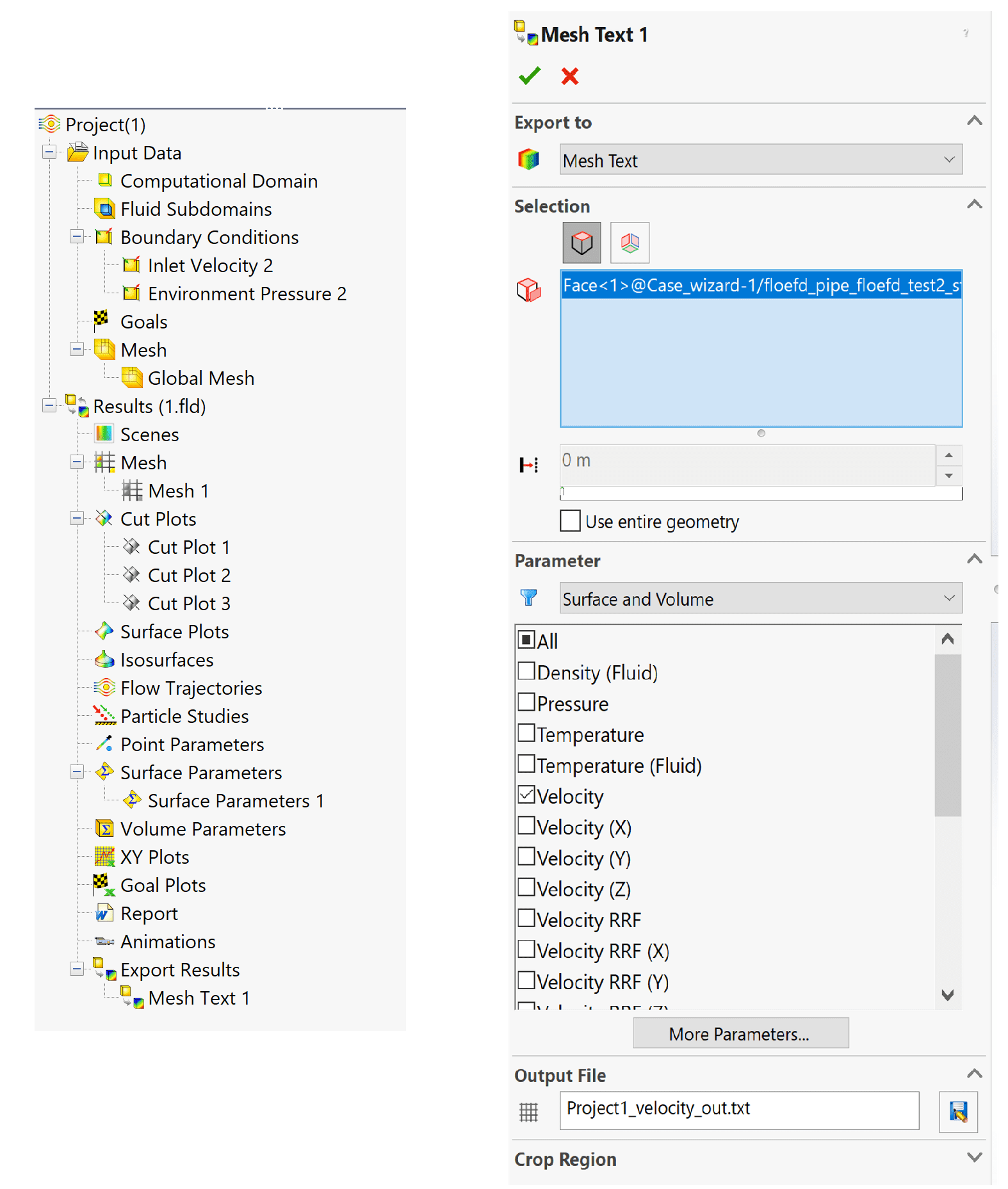 Exporting and importing flow field data in Simcenter FLOEFD